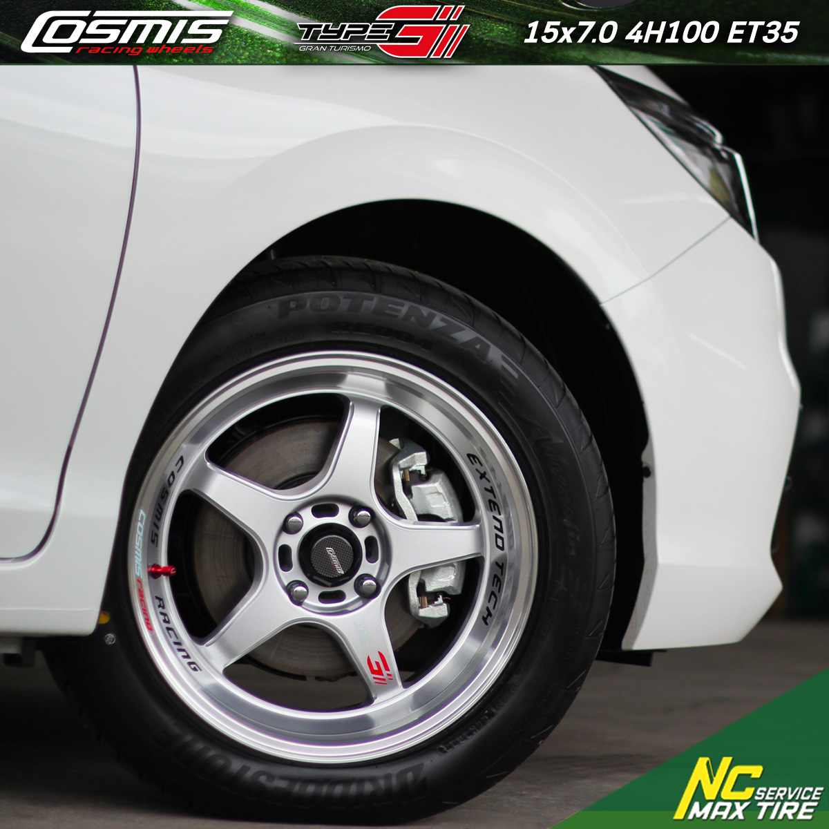 Honda City 1.0 / ล้อแม็กขอบ15 / Cosmis / TypeG / Grandturismo / Custom Color / 15x7.0 4H100 ET35
