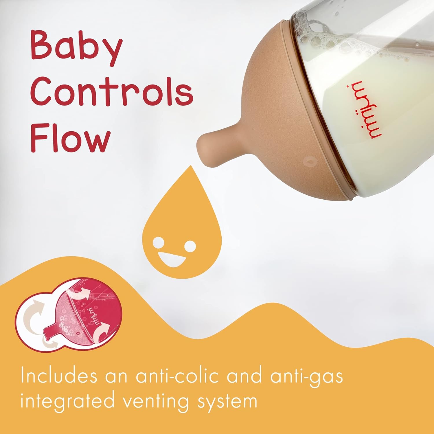 สินค้าพรีออเดอร์ ขวดนมเด็ก mimijumi Baby Bottle ขวดนมดีไซน์เสมือนเต้านมแม่