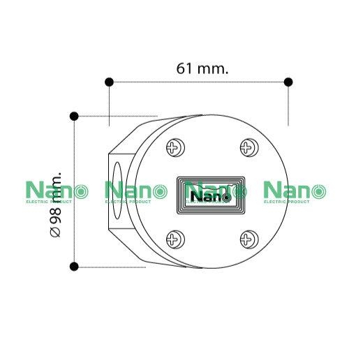 NANO Electric® NANO-200B กล่องกันน้ำพลาสติก ฝาทึบ ขนาด W98xH98xD61 mm (JUNCTION BOX IP6) สีดำ
