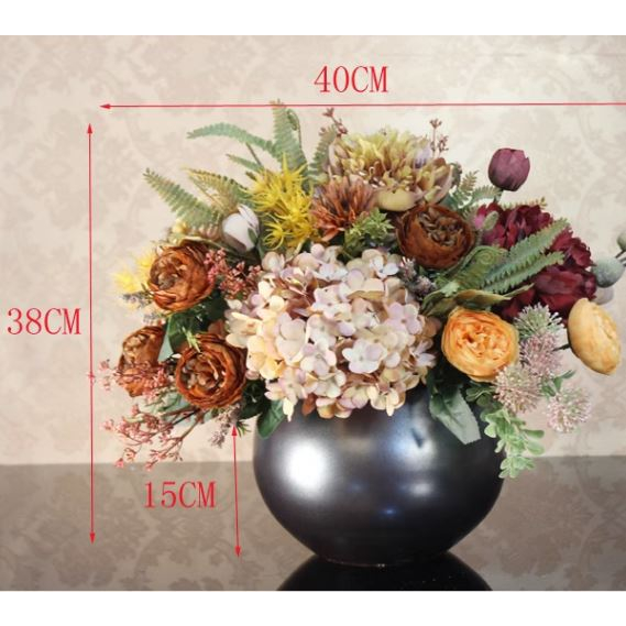 CT179E028 DECHOME ดอกไม้ประดิษฐ์ แจกันดอกไม้ประดิษฐ์ แจกัน แจกันแต่งโต๊ะทำงาน แจกันดอกไม้โต๊ะรับแขก