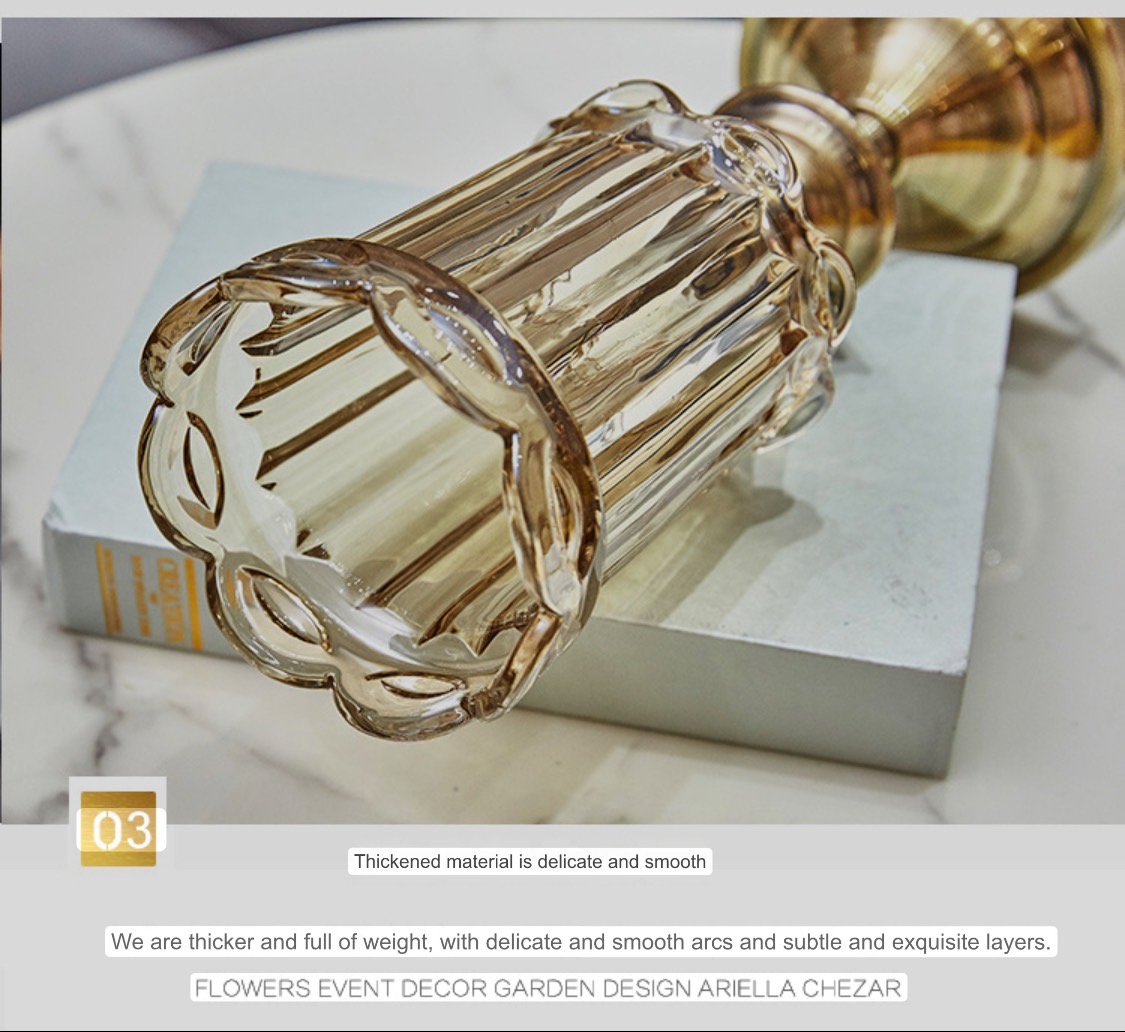 แจกันตกแต่งบ้าน ดอกไม้ประดิษฐ์พร้อมแจกัน เชิงเทียนตกแต่ง เชิงเทียนสีทอง แจกันดอกไม้ปลอม ดอกไม้ตั้งโต๊ะ เชิงเทียนทองเหลือง ST501E801