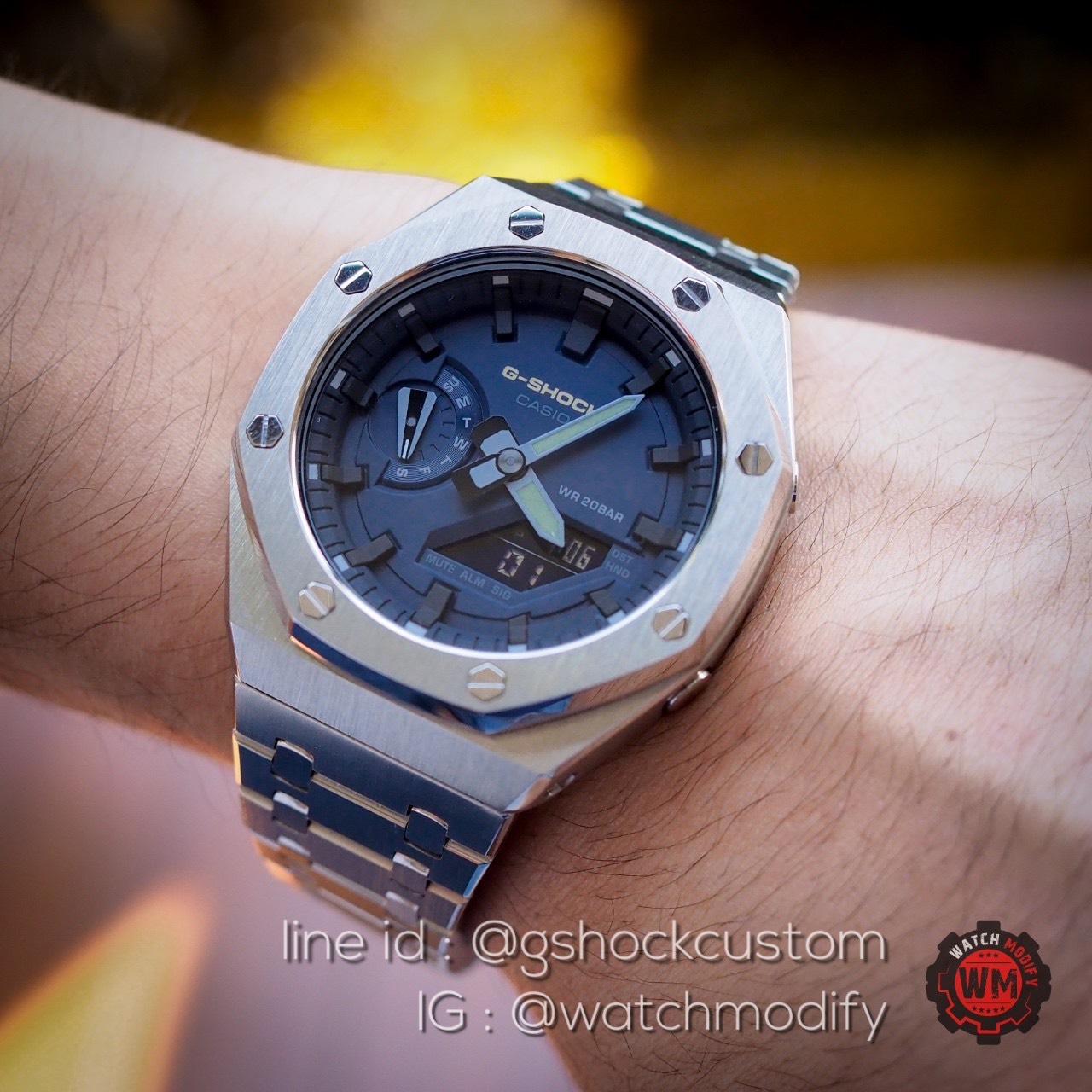 G-Shock Casioakหน้า AP Customเปลี่ยนใส่กรอบสายสแตนเลส GA-2110ET-2A