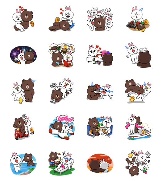 ขายสติกเกอร์ไลน์ ออกเดทคู่รักบราวน์กับโคนี่