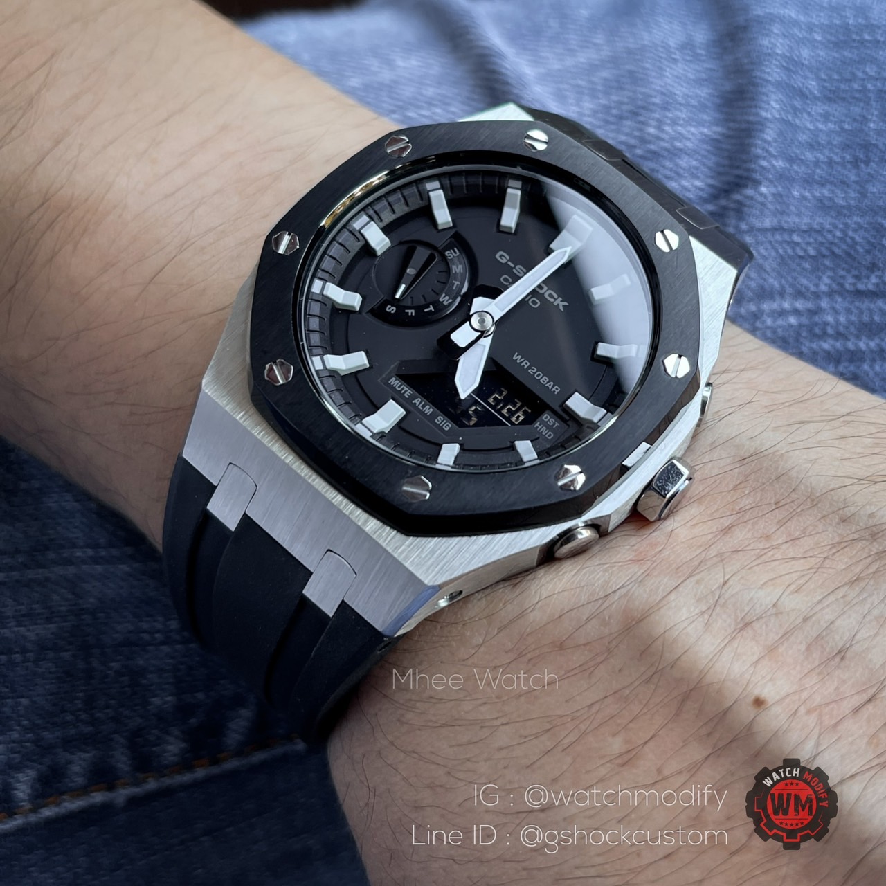 G-Shock AP Casioak Twotone Black Silver Gen4 with Rubber Strap