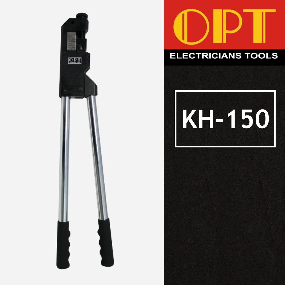 "OPT" KH-150 คีมย้ำแบบจิก คีมย้ำหัวสายไฟ คีมย้ำหางปลาเปลือย หัวตัวยู แบบย้ำมือ (For cable lug, aluminum & copper lug crimping) 10-120 mm2
