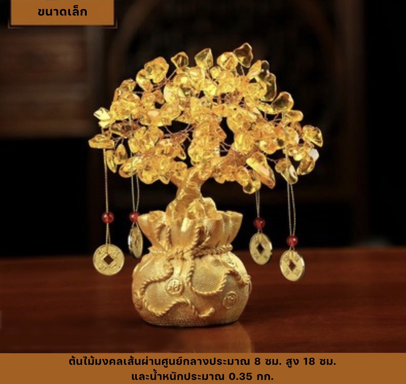 CT066B063 HAOYUN ต้นไม้มงคล ต้นไม้เสริมฮวงจุ้ย ต้นไม้ตกแต่งบ้าน ต้นไม้สีทอง ความรุ่งเรือง ของขวัญมงคล ของตั้งโต๊ะ ของตั้งโชว์ เสริมดวง เสริมฮวงจุ้ย