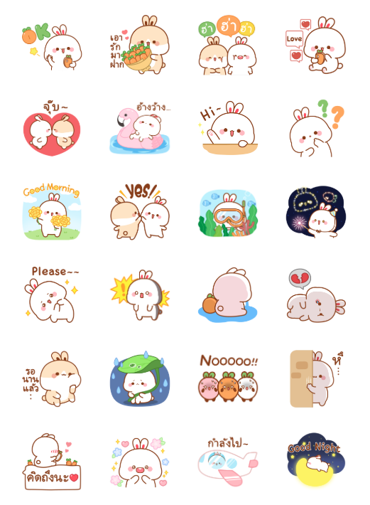 ขายสติกเกอร์ไลน์ กระต่ายทูจิ สติกเกอร์เอฟเฟกต์