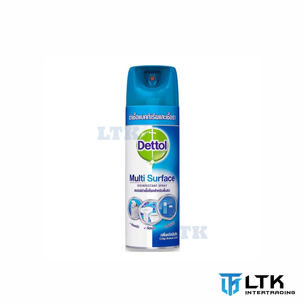 Dettol สเปรย์ฆ่าเชื้อแบคทีเรีย ฆ่าเชื้อโรค Crisp breeze 450มล