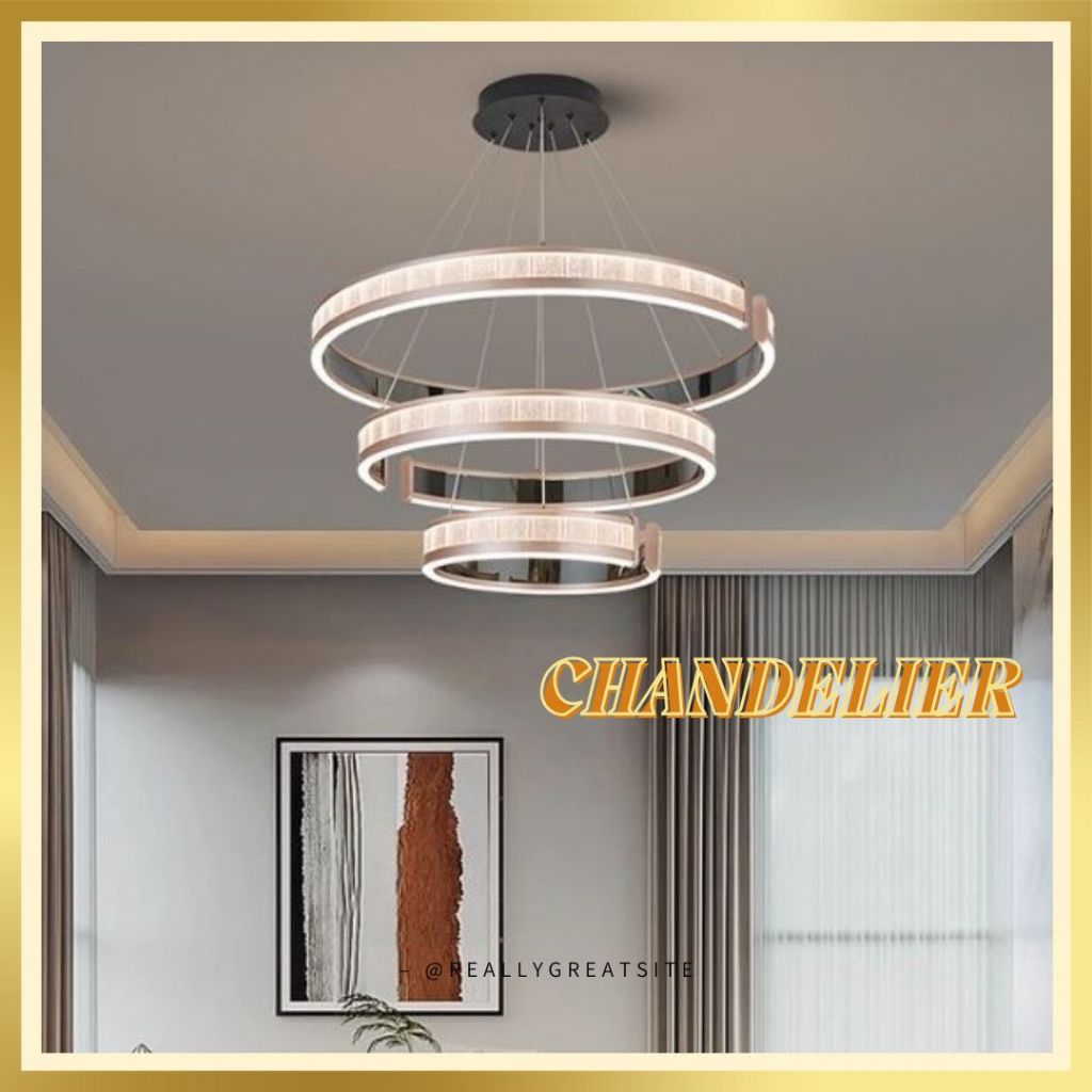 CT236A304 SOTMIA โคมไฟระย้า โคมไฟโมเดิร์นสีทอง Chandelier Lighting โถงบรรได โต๊ะทานอาหาร