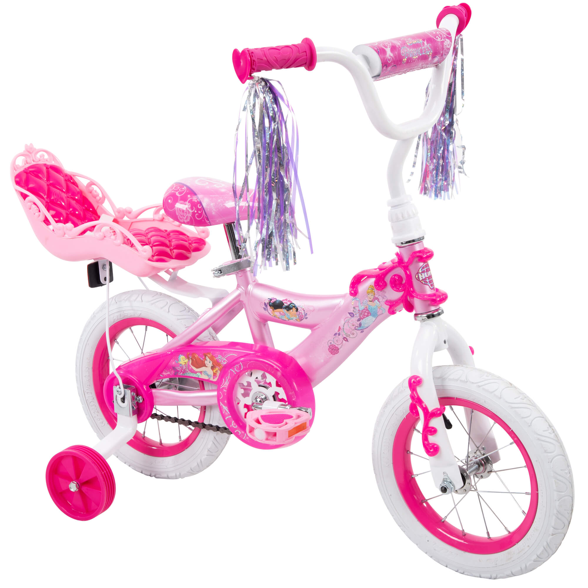 Huffy 12 Inch Disney Princess Girls Bike with Doll Carrier จักรยานเด็ก 4 ล้อ ลายเจ้าหญิงขนาด 12 นิ้ว