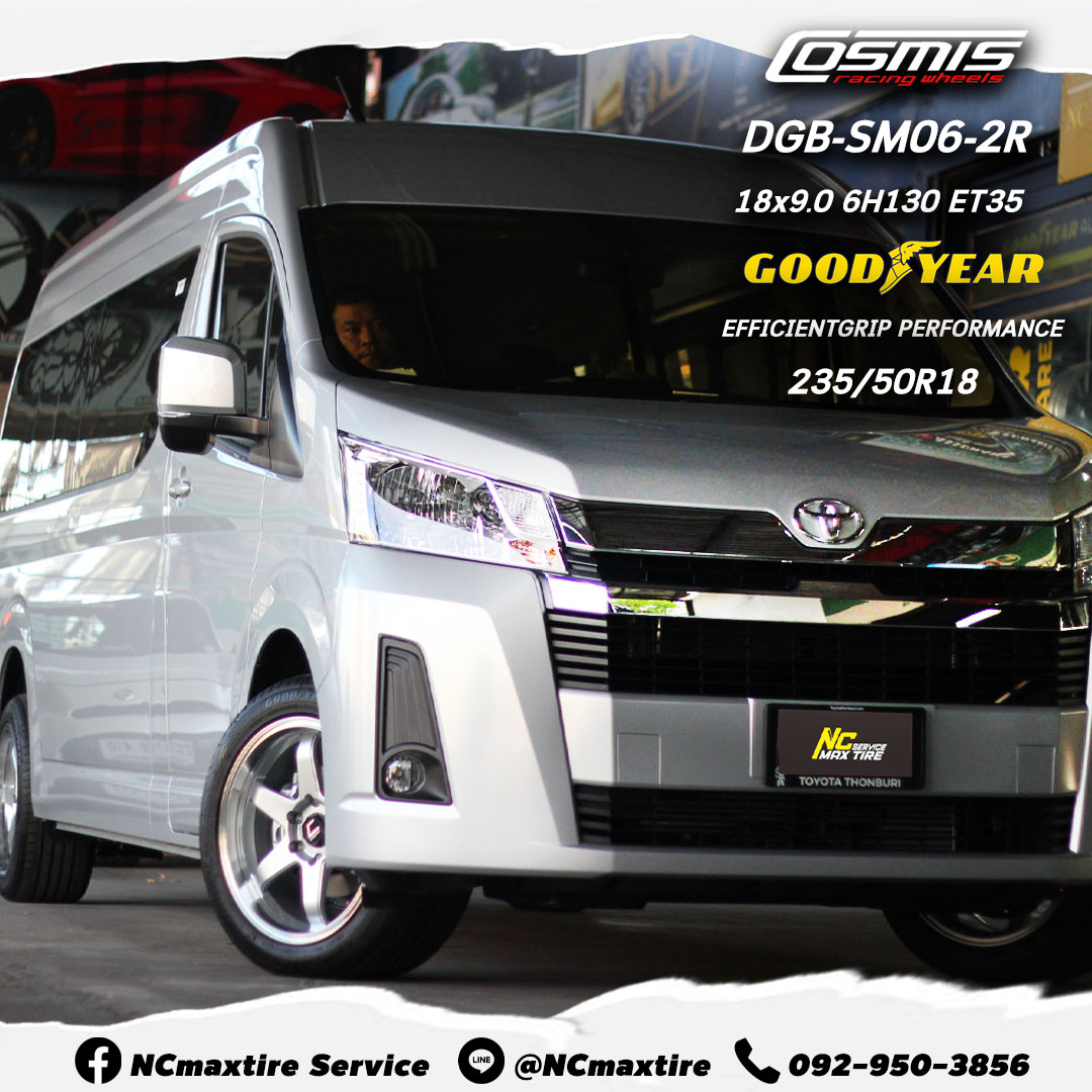 ล้อแม็กขอบ18 / Cosmis / RGB-SM06-2R / Silver Mirror / 18x9.0 6H130 ET35 / Goodyear / Efficientgrip Performance / 235/50R18
