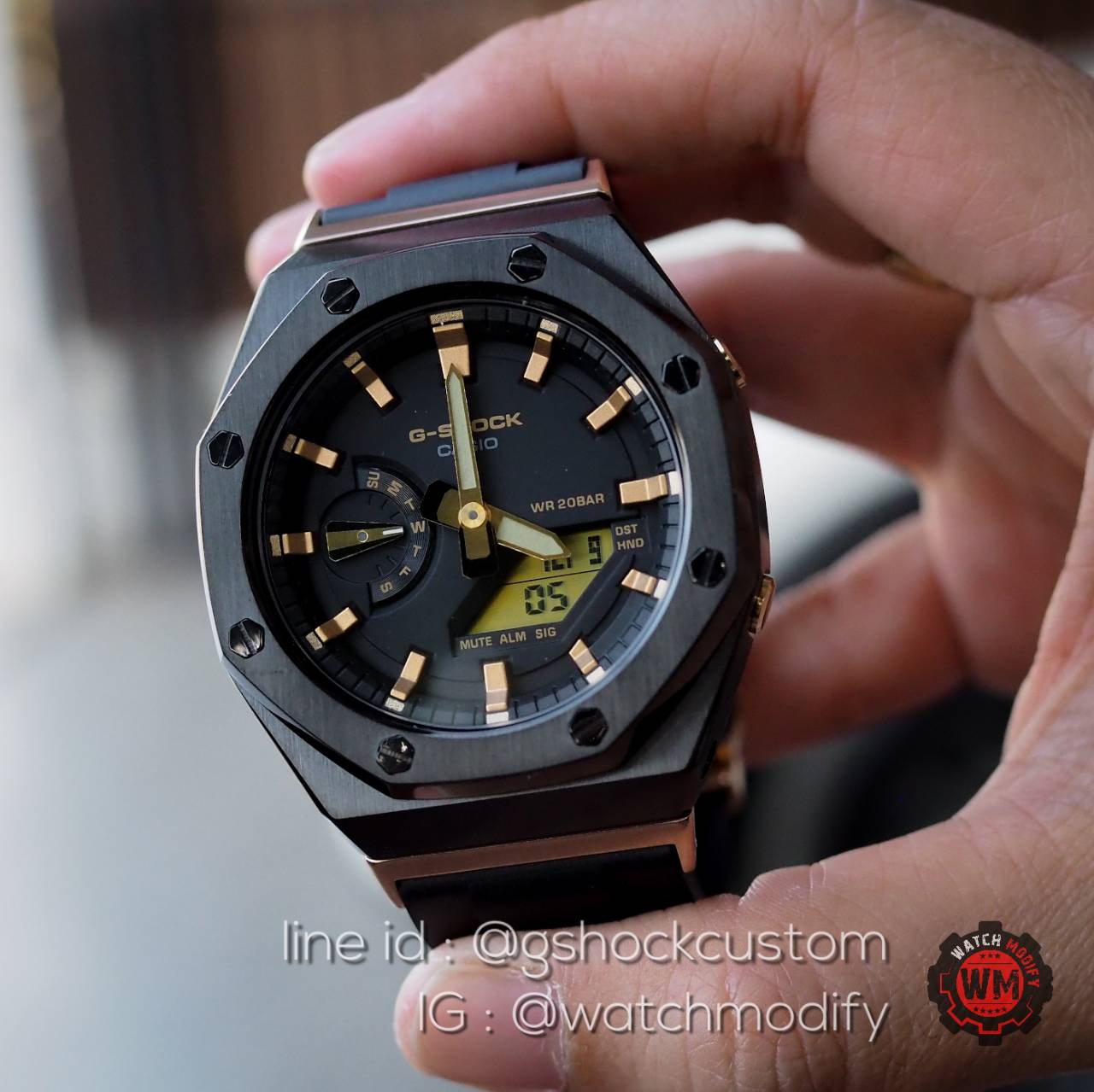 G-Shock Casioak AP Metal สาย Sport Rubber Butterfly Black & Gold