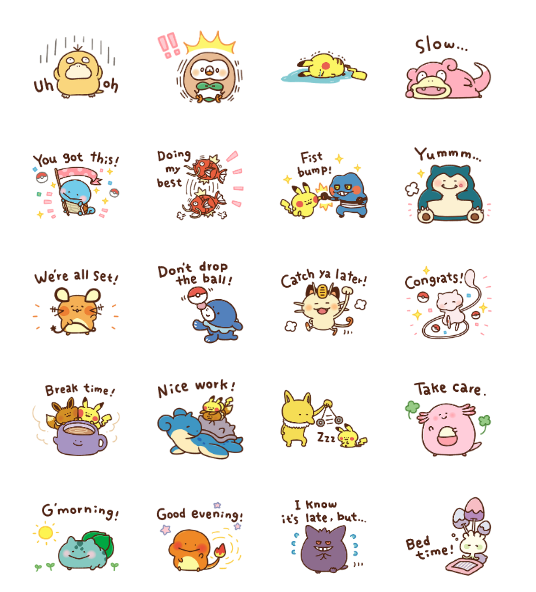 ขายสติกเกอร์ไลน์ Kanahei × Pokémon วันสบายๆ
