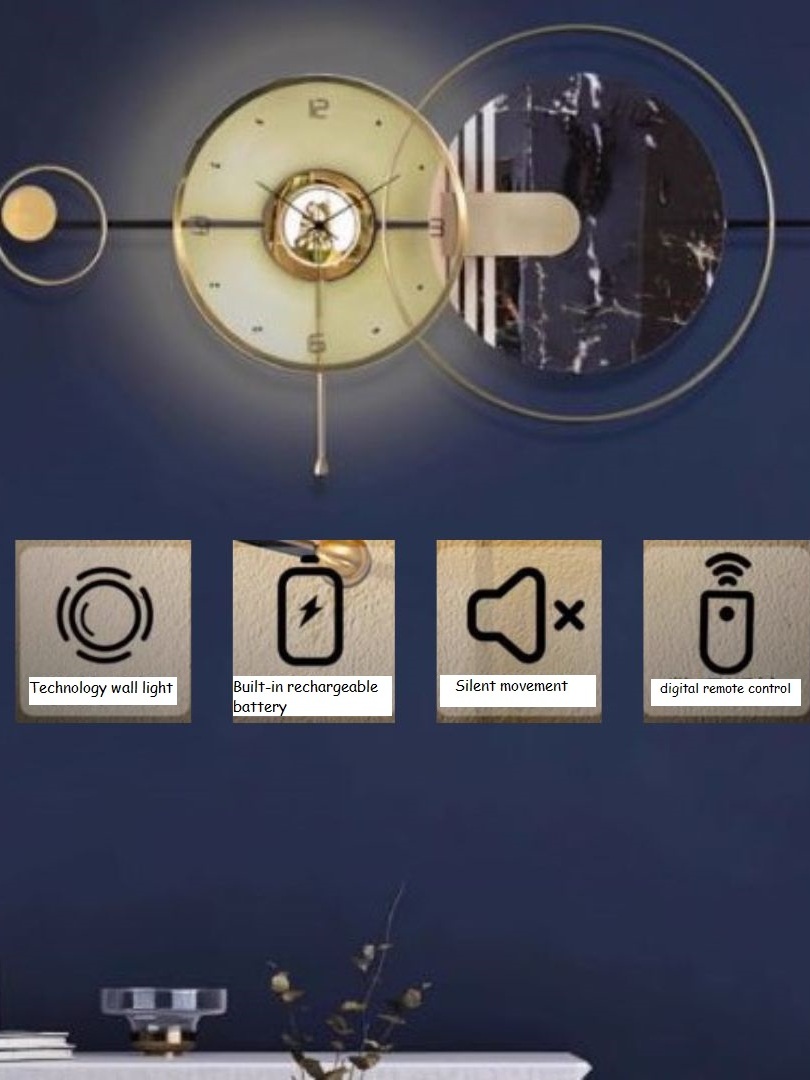 CT222C060 INTERY นาฬิกาแฟชั่น Wall Clock Art นาฬิกาติดผนัง ไฟติดผนัง