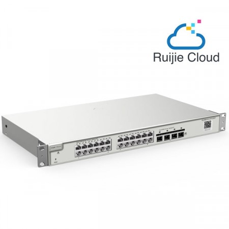 Reyee RG-NBS5200-24GT4XS 24-Port L2+ Managed 10G Switch, 24 Gigabit RJ45 Ports, 4 *10G SFP+ Slots, Rack-mountable Steel Case