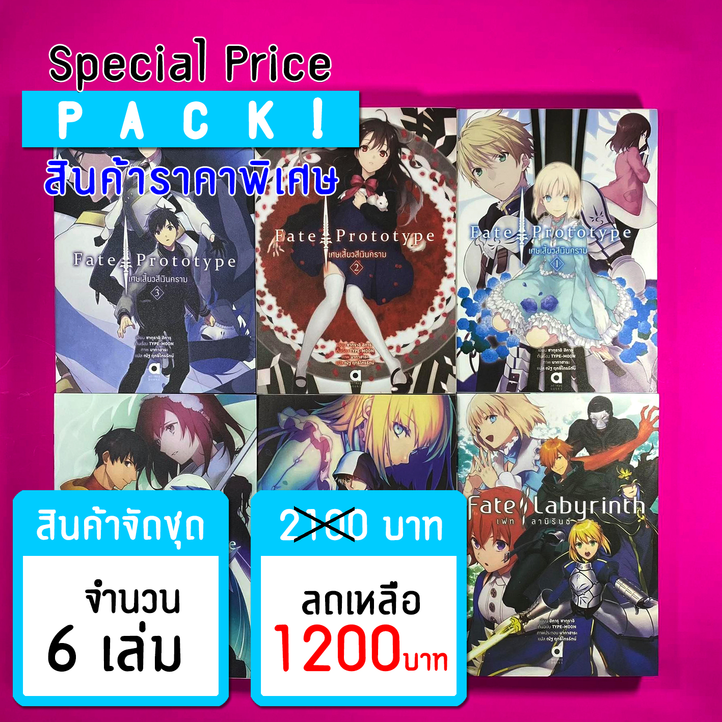 Animag (ราคาพิเศษ) FATE/PROTOTYPE + Fate/Labyrinth NOVEL (6 เล่ม) *ขีดสีสันปก