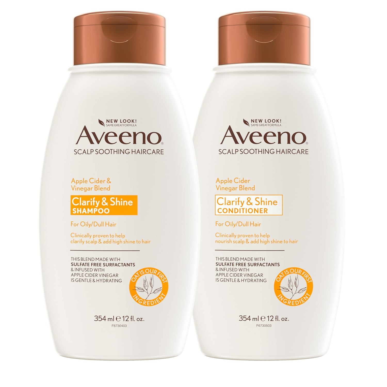 Aveeno Apple Cider Vinegar Blend Clarify & Shine สำหรับผมมัน ขจัดความมันและสิ่งสกปรกบนหนังศีรษะ