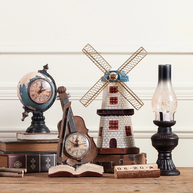 C1009B007 FAMITOSS ของตกแต่งบ้านวินเทจ เรโทร โบราณ RETRO DECORATION ของแต่งห้อง ของตั้งโชว์ ของขวัญ นาฬิกา กระปุกออมสิน