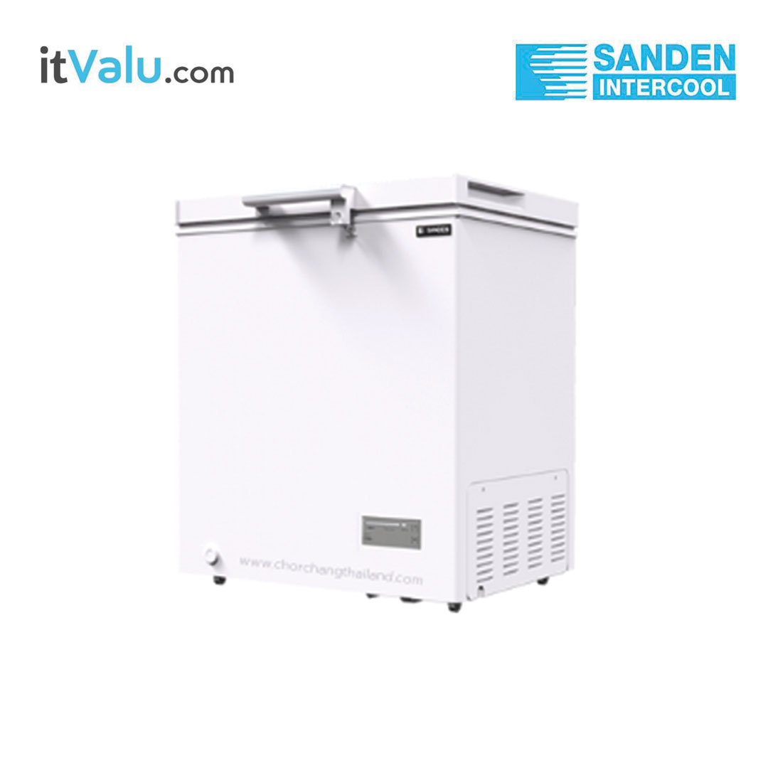 ตู้แช่แข็งฝาทึบ Sanden รุ่น SCF-0165 ความจุรวม 150 ลิตร (5.3 คิว) กว้าง 70.5 ซม. ลึก 55 ซม. สูง 85 ซม. รับประกันความเย็น 1 ปี รับประกันคอมเพรสเซอร์ 5 ปี