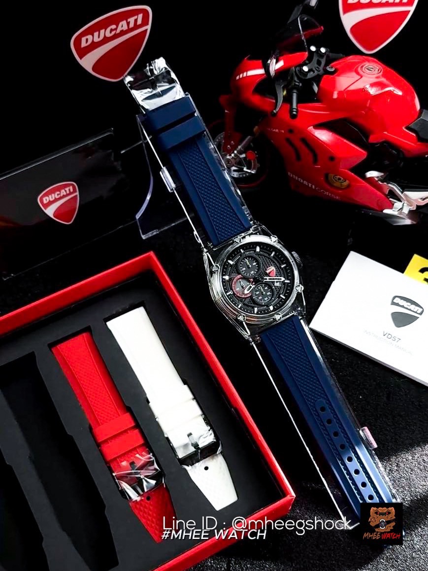 Ducati Men Super Motos Watch Set with 4 color straps