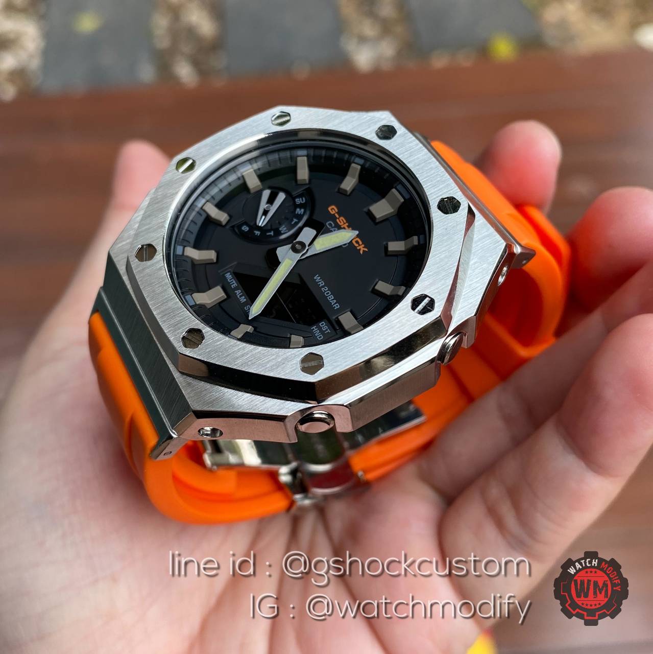 G-Shock GA-2100SU Custom Steel Case Orange Rubber CASIOAK