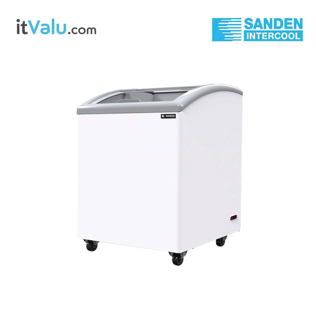 ตู้แช่แข็ง SANDEN ฝากระจกโค้ง รุ่น SNC-0155 ความจุ 152 ลิตร (5.3 คิว) กว้าง 69.4 ซม. ลึก 58.4 ซม. สูง 84.8 ซม. รับประกันความเย็น 1 ปี รับประกันคอมเพรสเซอร์ 5 ปี