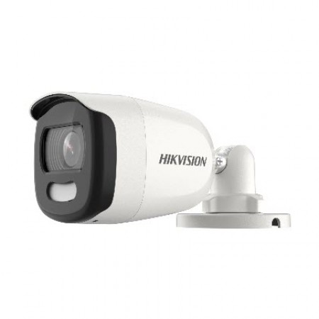 HIKVISION DS-2CE10HFT-F Mini Bullet 5MP Camera Full Time ColorVu, 2.8 mm, 3.6 mm fixed focal lens. 5MP high quality imaging CMOS, 2560 × 1944 resolution 24/7 color imaging with F1.0 aperture. White Light Range 20M Water and dust resistant IP67