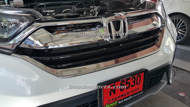 คิ้วช่องลมกระจังหน้า CRV G5 (Black Kevlar/ Silver)