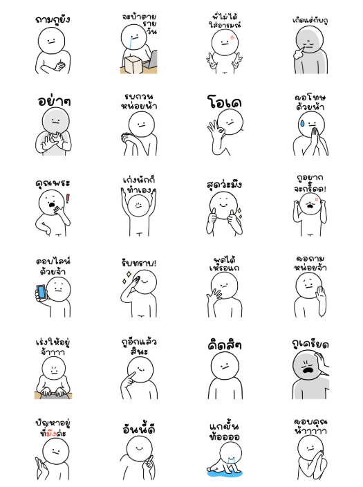 ขายสติกเกอร์ไลน์ Loeklak Hua Klom work Sound Stickers 1