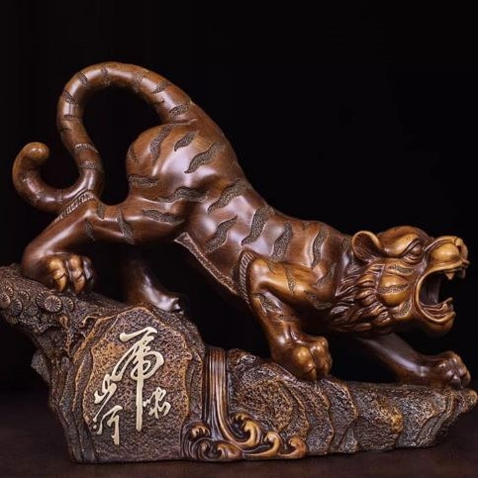 CT227B171 HAOYUN โมเดลเสือ เสือคำรามภูเขาและแม่น้ำโชคดี มงคล ของขวัญเลื่อนตำแหน่ง ของขวัญขึ้นบ้านใหม่ ขนเงินขนทอง รับทรั