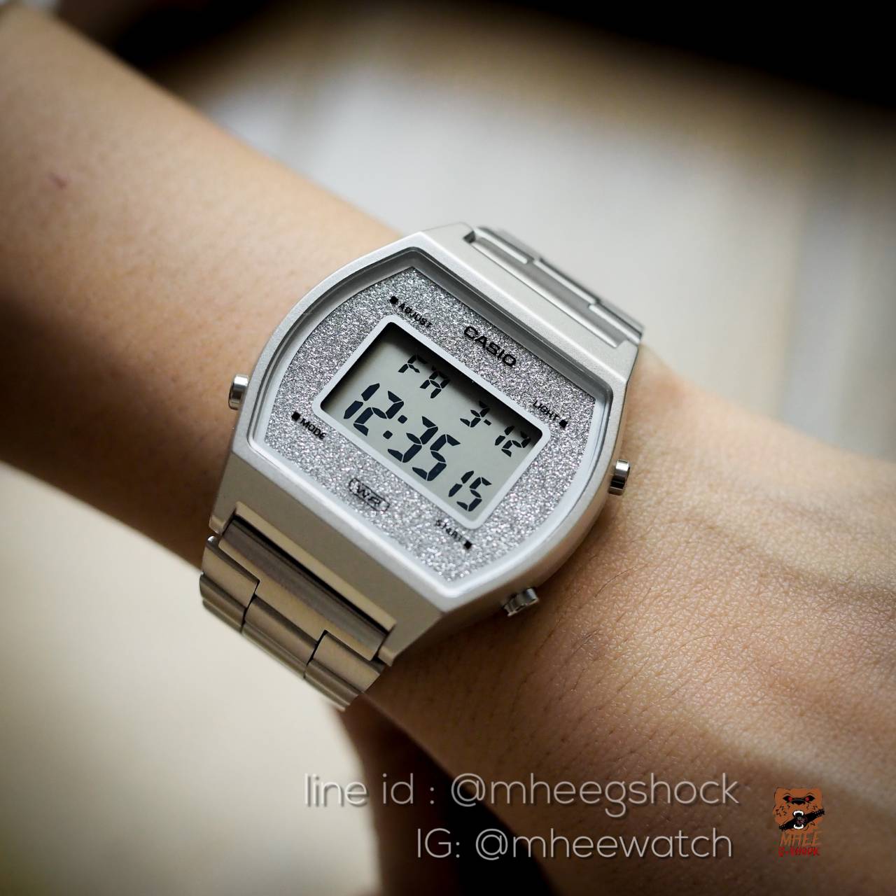 นาฬิกาผู้หญิง คาสิโอ้ Casio Vintage Bling หน้าปัดเพชร เงิน ของแท้ 100% ประกันศูนย์เซ็นทรัล CMG