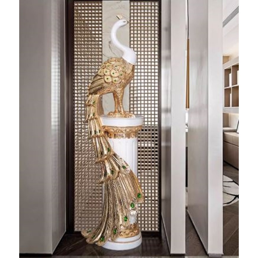 CT215C160 FAMITOSS โมเดลนกยูง นกยูง ตกแต่งห้องนั่งเล่น