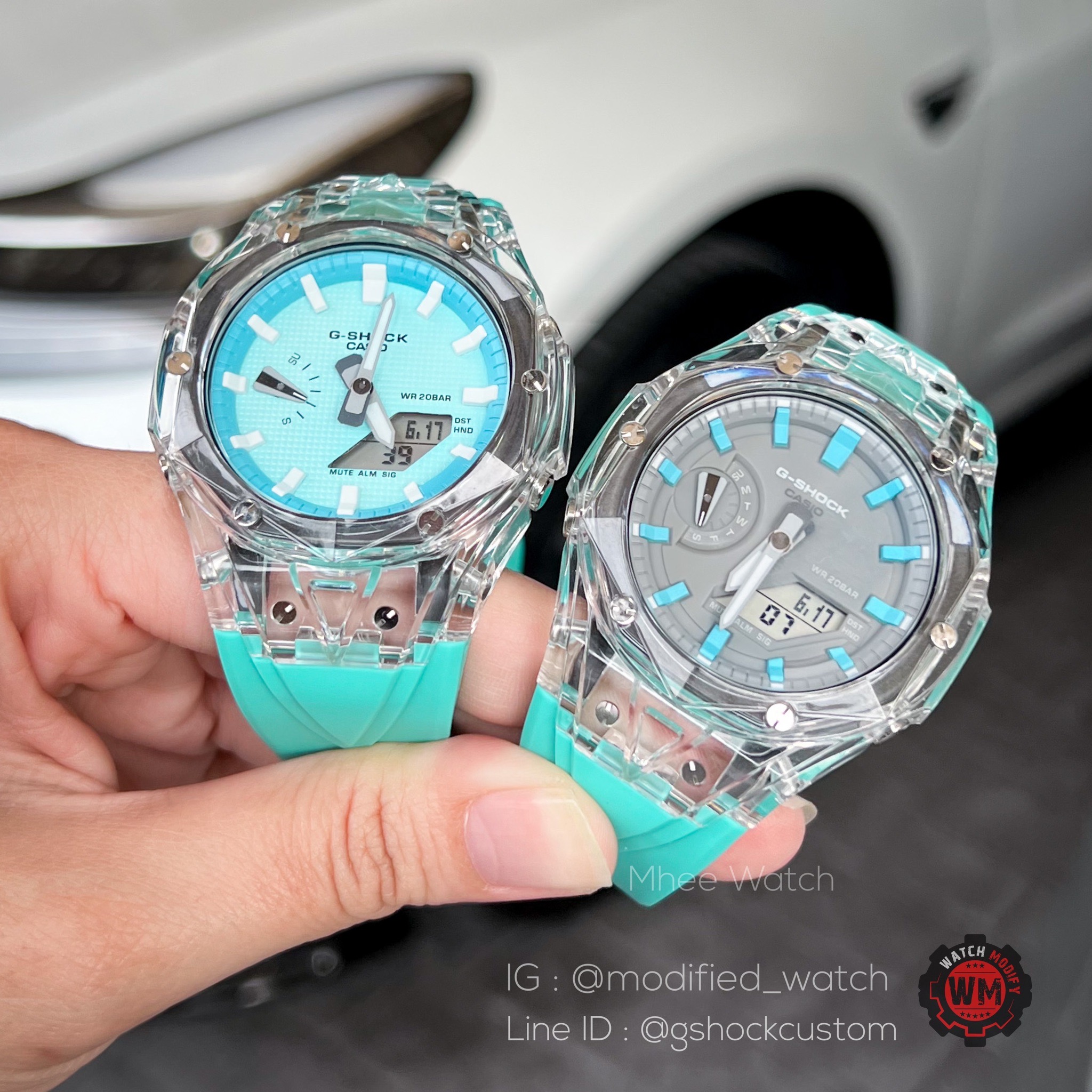 G-Shock Transparent Crystal Shape Tiffany Blue Strap