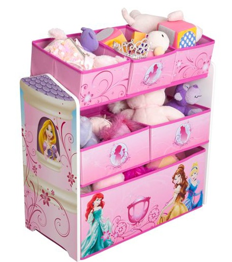 Disney Princess Multi-Bin Toy Organizer, Pink
