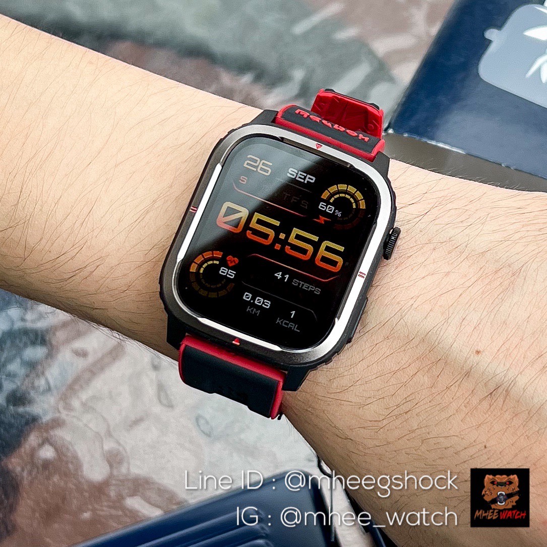 Reebok Smart Watch Black Red Strap รุ่นท๊อปสุด โทรออกรับสายได้ support ภาษาไทย