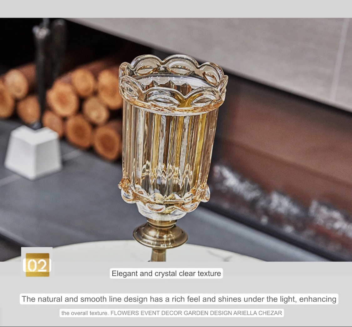 แจกันตกแต่งบ้าน ดอกไม้ประดิษฐ์พร้อมแจกัน เชิงเทียนตกแต่ง เชิงเทียนสีทอง แจกันดอกไม้ปลอม ดอกไม้ตั้งโต๊ะ เชิงเทียนทองเหลือง ST501E801