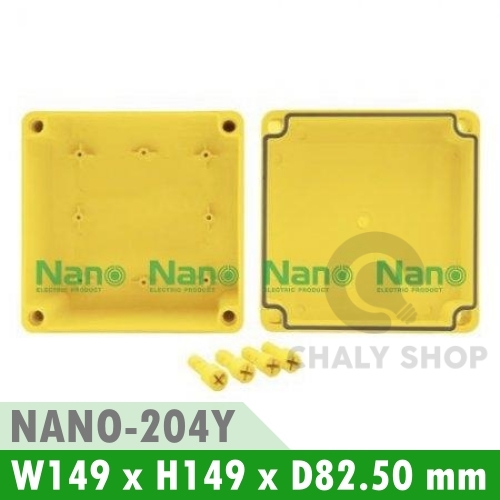 NANO Electric® NANO-204Y กล่องกันน้ำพลาสติก ฝาทึบ ขนาด W149xH149xD82.50 mm (JUNCTION BOX IP65) สีเหลือง