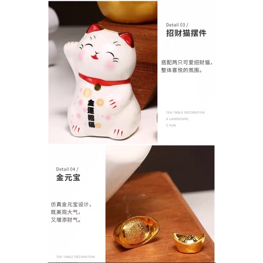 CT097B070 HAOYUN แมวกวัก แมวกวักรับทรัพย์ ตุ๊กตาแมวกวัก แมวนำโชค แมวกวักญี่ปุ่น ตุ๊กตาแมว โมเดลแมวกวัก โคมไฟLed