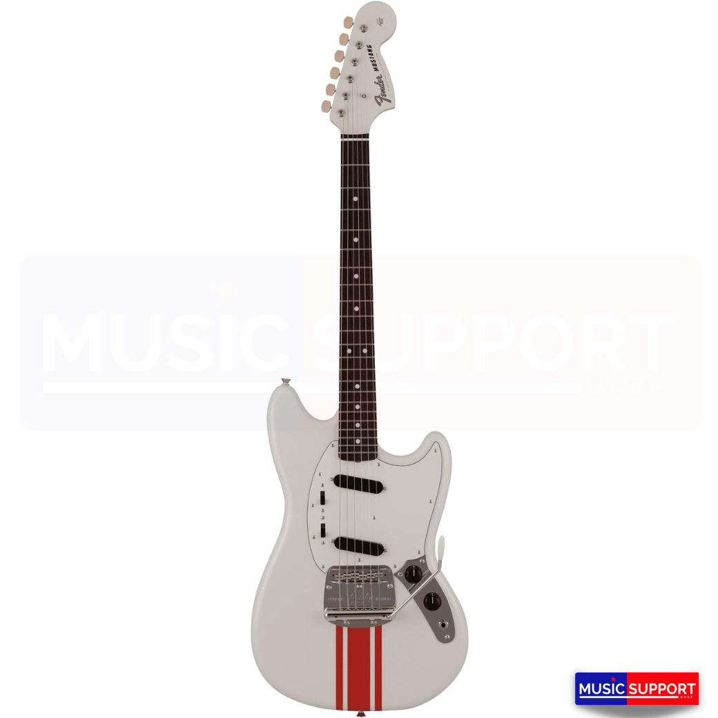 กีตาร์ไฟฟ้า FENDER 2023 COLLECTION, MADE IN JAPAN TRADITIONAL 60S MUSTANG, OLYMPIC WHITE WITH RED COMPETITION STRIPE