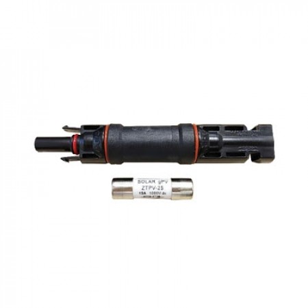 Link CB-1020 MC4 FUSED Connector, with 15A fuse 1500V, TUV Standard, (2.5 mm², 4.0 mm² and 6.0 mm²)