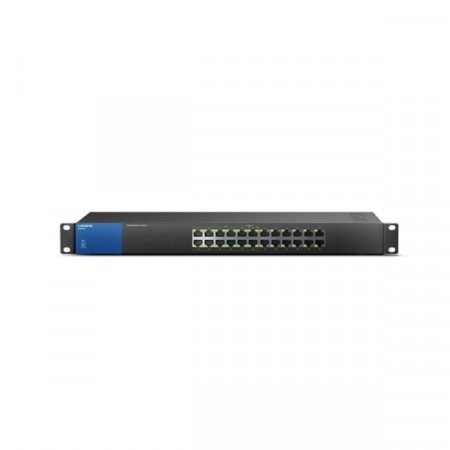 Linksys LGS124P Switch PoE 24-Port Gigabit Ethernet Unmanaged, Total Budget 120W, 48 Gbps Bandwidth, Metal Enclosure