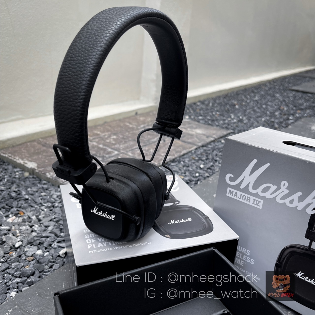 หูฟัง Marshallเสียงทรงพลัง รุ่น Major IV Wireless Headphone สีดำ หูฟังไร้สาย ใช้งานต่อเนื่องได้ 80ชั่วโมงรองรับการชาร์จไร้สาย รับประกันศูนย์ 1 ปี