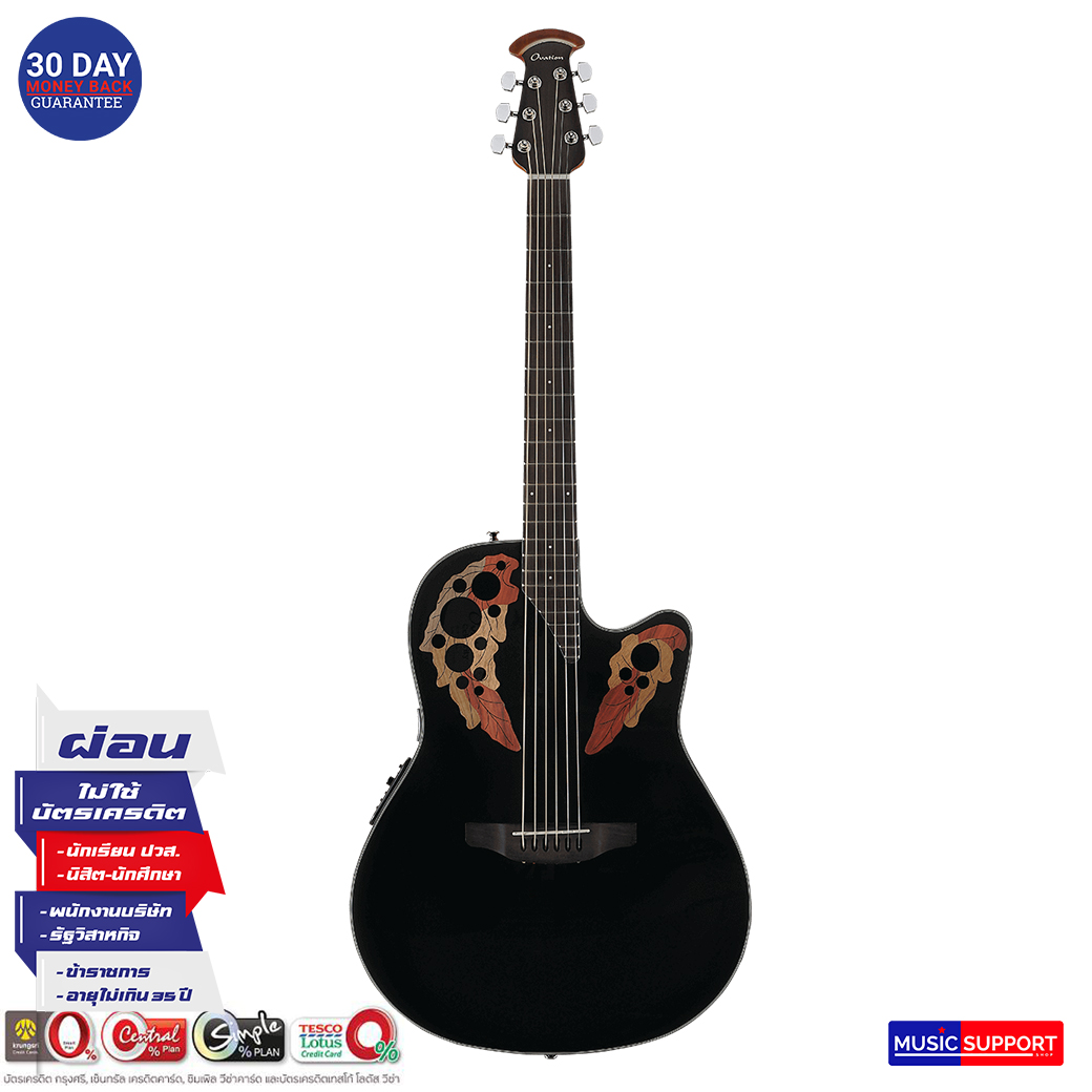 กีตาร์โปร่งไฟฟ้า Ovation Guitars Celebrity Elite CE44-5 Black