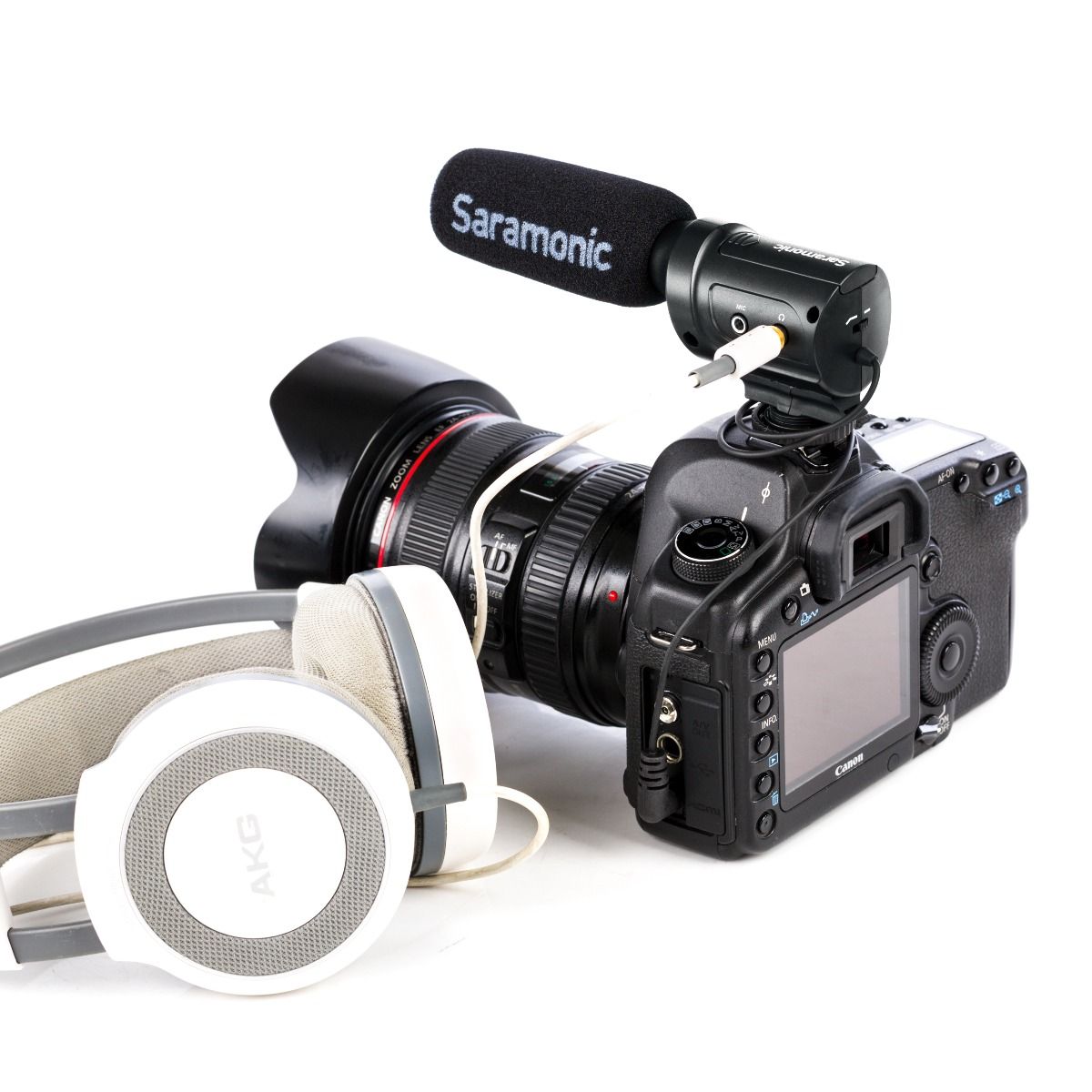 Saramonic SR-M3 ไมโครโฟนช็อตกันติดหัวกล้องไมค์คอนเดนเซอร์ทิศทางเป็นมิกเซอร์รวมเสียงไมโครโฟนสามารถเพิ่มไมค์ได้ 1 ช่อง