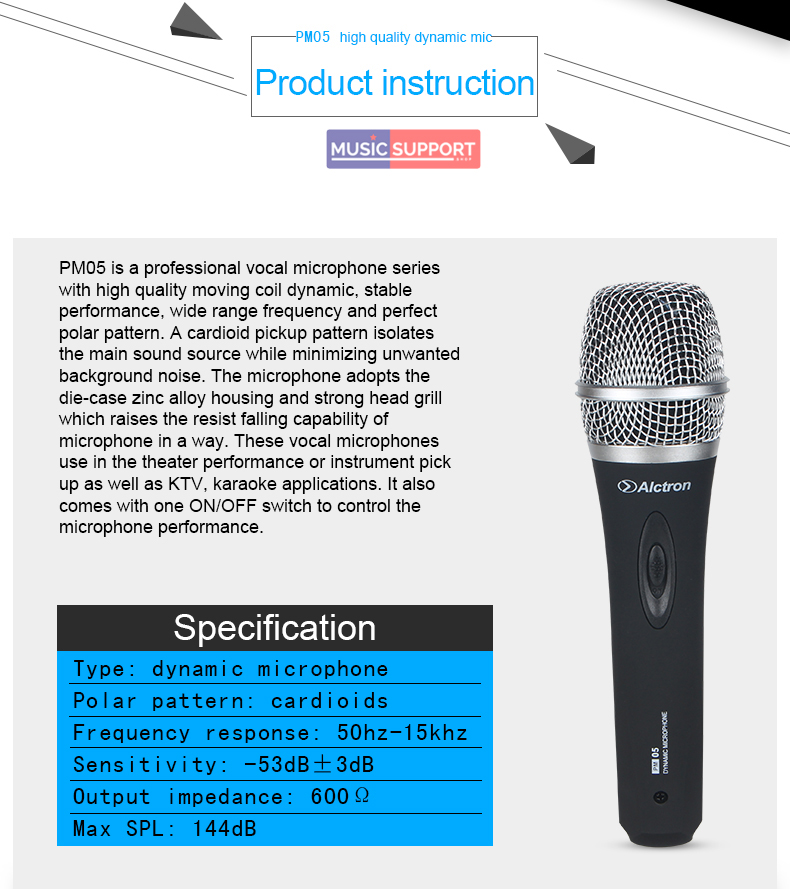 ไมโคโฟน Alctron PM05 Dynamic Microphone