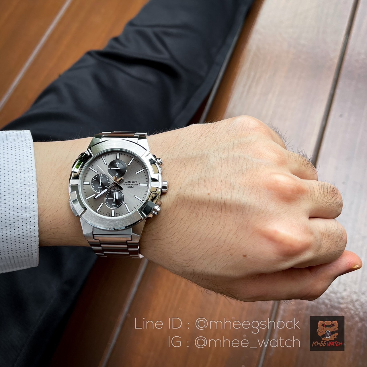 นาฬิกา Casio G-Steel จอ Chronograph บรอนส์เงิน ของแท้ ประกันศูนย์