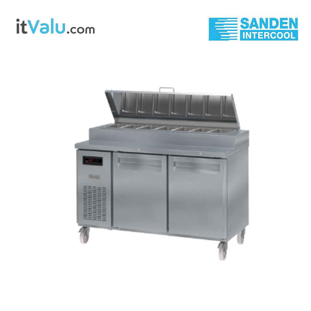 ตู้แช่เย็นเคาน์เตอร์สแตนเลส Sanden ตู้พิซซ่าบาร์ 150 รุ่น SPC3-1507AS ความจุ 325 ลิตร ขนาด 150 x 75 x 85 ซม. รับประกันความเย็น 1 ปี : รับประกันคอมเพรสเซอร์ 1 ปี