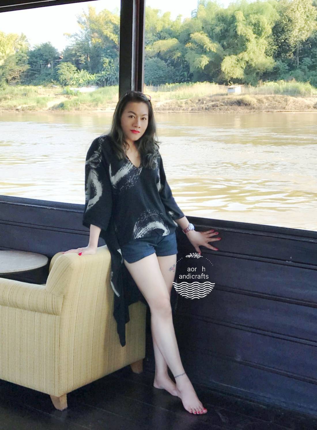 ลูกค้ารีวิว l เดรสหางยาวผ้าสปันท์