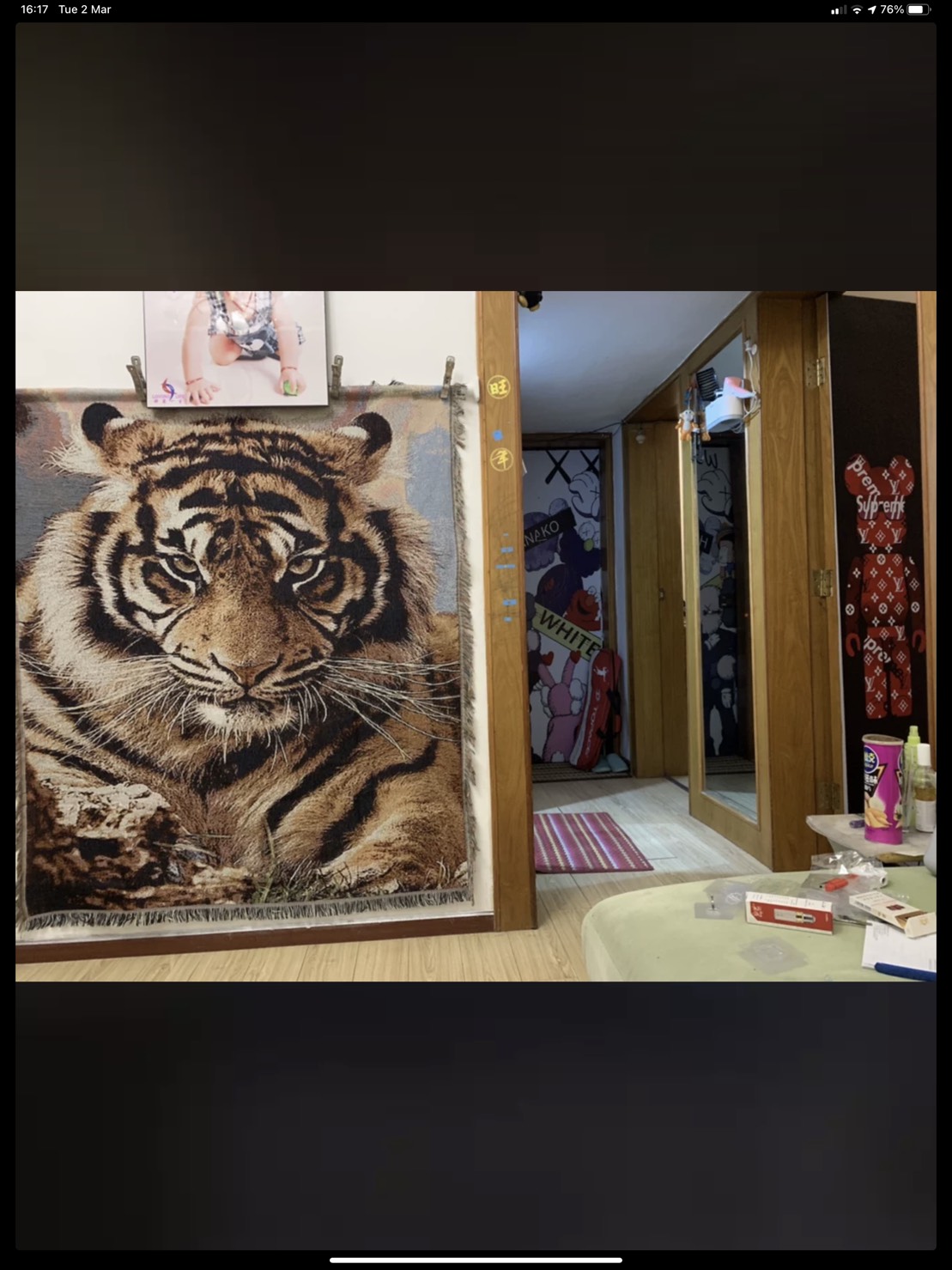 CT033F003 UTSUKUSHI ผ้าคลุมโซฟา ผ้าคลุมโต๊ะ ลายเสือ ผ้าคลุมเตียง ตกแต่งห้อง sofa cover chair cover bed cover