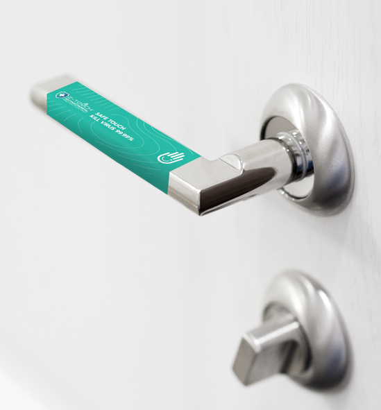 Z-TOUCH แผ่นฆ่าเชื้อ สำหรับประตูแบบก้านโยก Door Lever Handle Pad